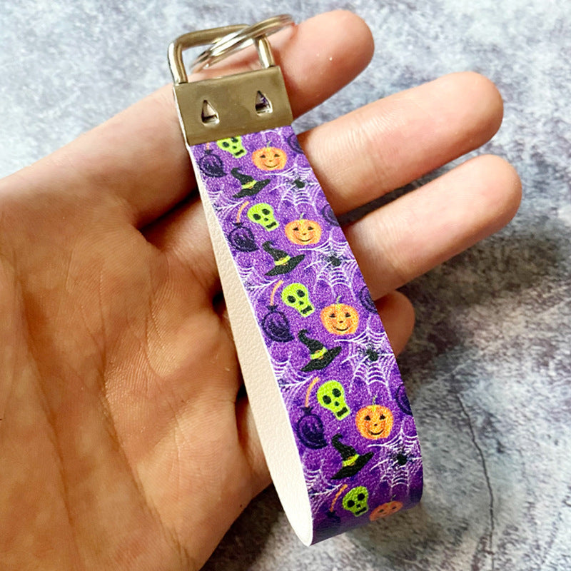 Wholesale Halloween Horror Character Ghost Print Leather Keychain
